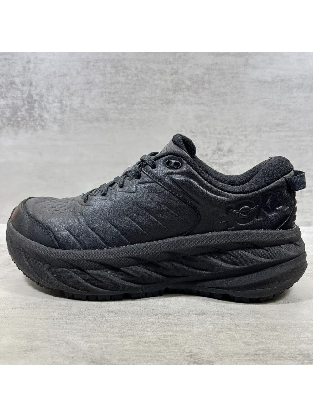 Hoka One One Bondi SR Slip Resistant Leather Shoes - Women's Size 9 - Black